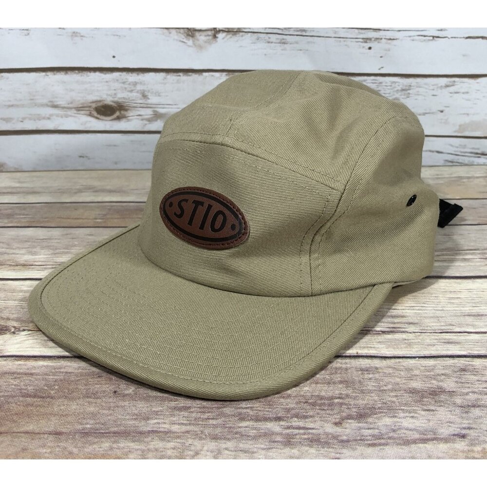 STIO Seal 5 Panel Adjustable Hat The Classics Yupoong Khaki Beige Outdoors Trail
